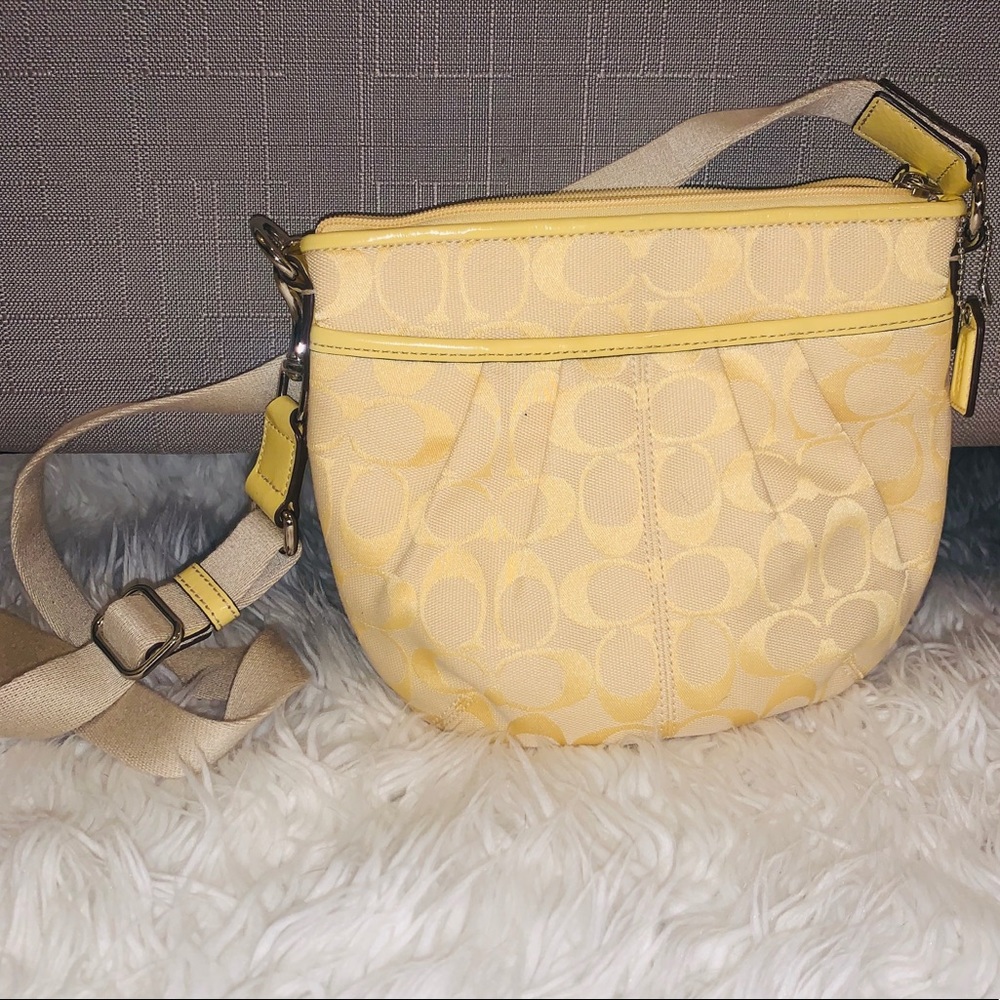 Light yellow Coach cross body